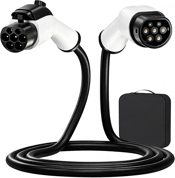 Type 2 EV Extension Cable 7.2kW - 5M Lockable Type 2 Charging Cable| 32A |1 Phase| 5m TPU Cable Compatible with all EVs Type 2 Tesla/MG/BYD