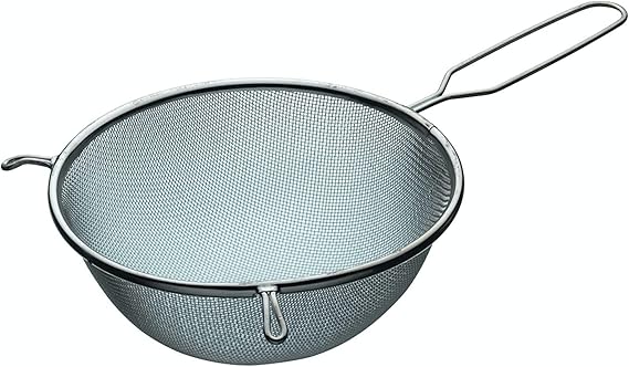 KitchenCraft Large Sieve with Handle 2cm, Tin-Coated Metal, for Baking and Cooking, Silver