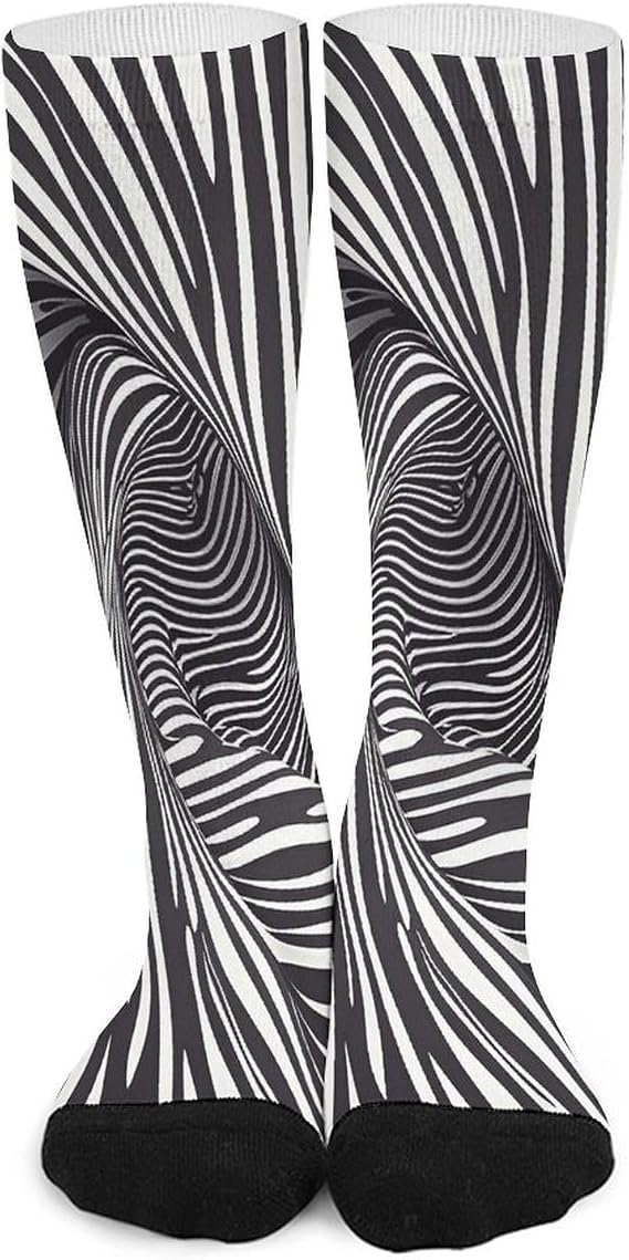 Crew Athletic Socks Zebra Print Soft Breathable Socks Winter Warm Stockings for Women Men