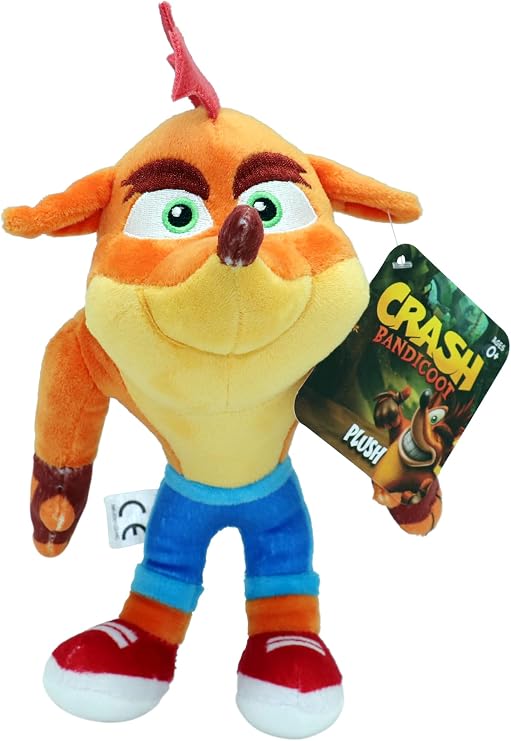 Bandai Crash Bandicoot Plush Toy | 15cm Soft Collectible Plushie Girls And Boys Toys For Video Game Fans Collectable Cuddly Great Gifts, (HE22100)