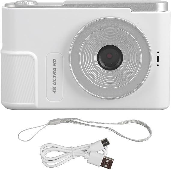 4K Digital Camera for Photography, 48MP FHD 16x Digital Zoom Video Camera, Portable Compact Camera with 2.4 Inch Screen, Vlogging Camera with CMOS Mobile Anti Shake for Teens