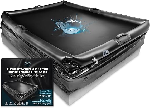 Flownest Inflatable Massage Sheet King 152x203cm, 2-in-1 Fitted Vinyl