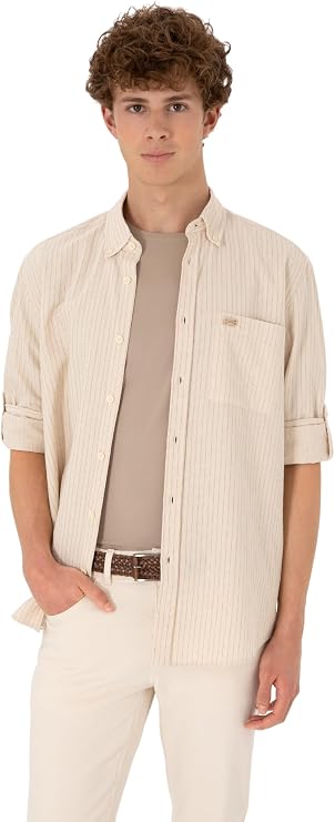 U.S. Polo Assn. Erkek Krem Gömlek Desenli 50306383-VR071