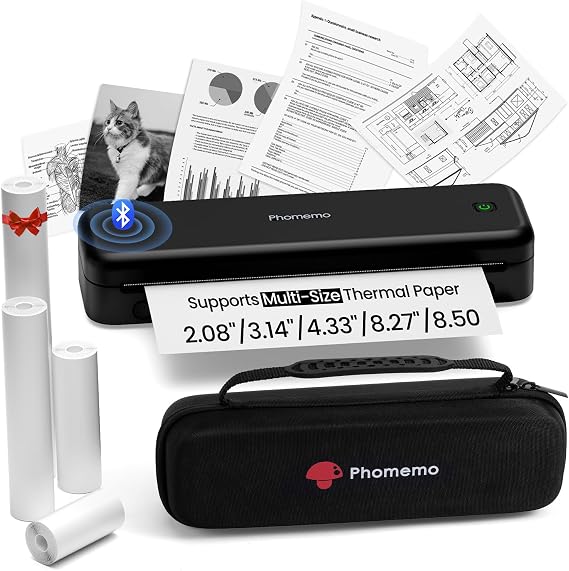 Phomemo M834 Portable Themral Inkless Printer A4 300DPI - Black Kit
