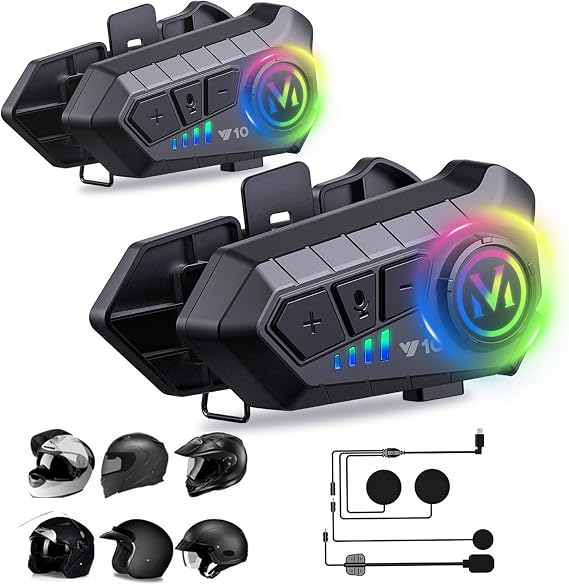 Motorcycle Helmet Headset Bluetooth with Microphone Intercom Intercom