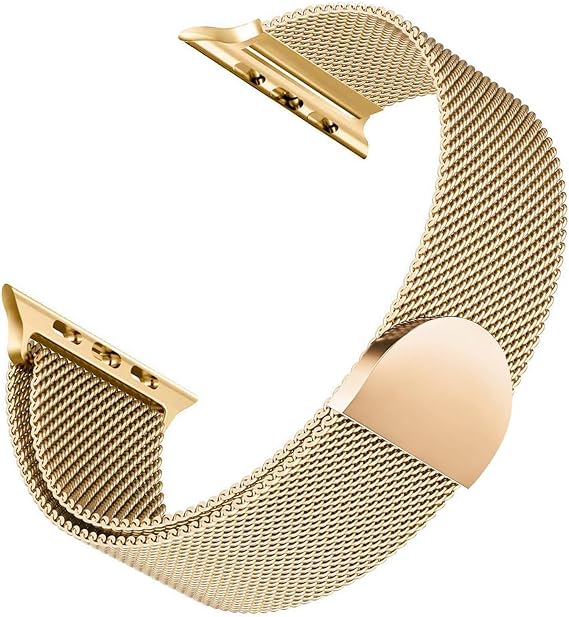 Microsonic Apple Watch Ultra 2 için Kordon Luxe Metal Twist Gold [Watch Ultra 2 ile Uyumlu Kordon - Gold]