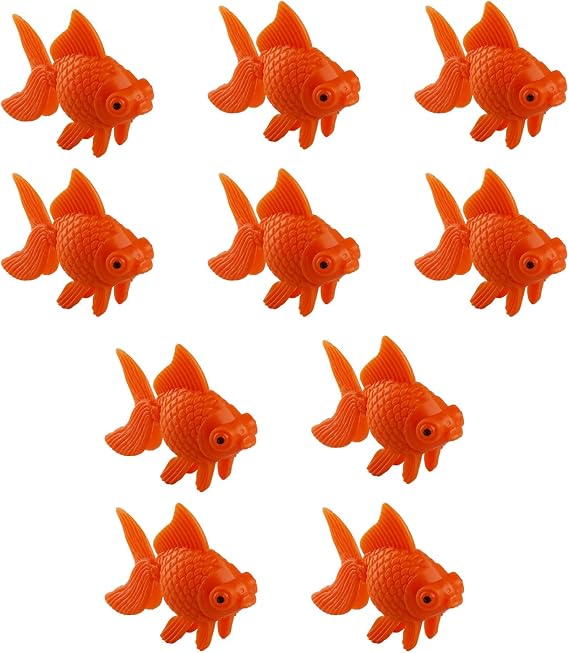 Tabanzhe 10PCS Artificial Aquarium Fish - Plastic Fake Floating Set, Moving Decorations, Realistic Simulation Goldfish Ornament for Fish Tank, Sea Themed Party Decor Gift