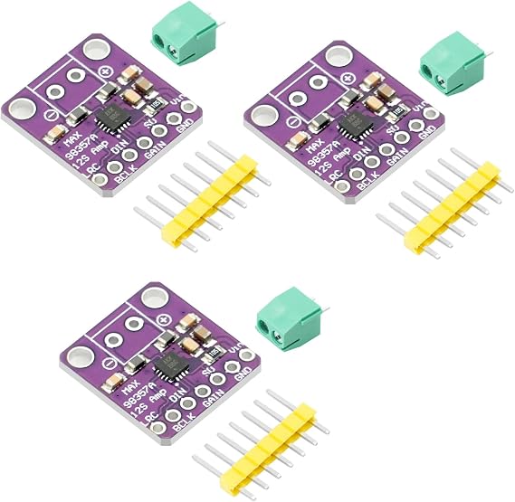 MAX98357 I2S 3W Class D Audio Amplifier Module AYWHP 3 Pieces DAC Decoder Module Audio Board I2S DAC Decoder Breakout Module Filterless Audio AMP Board for Arduino