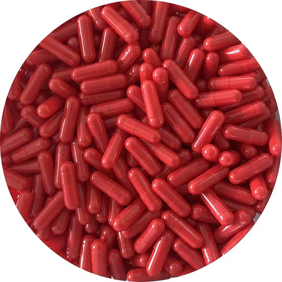 Size 0 Red Empty Vegan Capsules for Self Fill, Size 0 Red HPMC Vegetarian Capsules-Size 0 Red Vege Capsules, GMO Free, Gluten Free, Kosher Certified (1000)