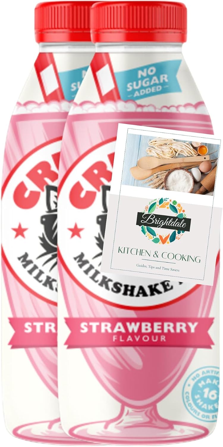 Milkshake Mix Bundle with Crusha Strawberry No Added Sugar 1L 2 Pack  Brightdale Kitchen Booklet