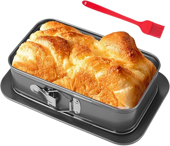 SUNOYA Rectangular Springform Cake Tin Rectangular Baking Tin Cake Tin Rectangular Cake Tin 28 x 18 cm Square with Flat Base Rectangle with Cake Remover Perfect for Cakes and Cakes