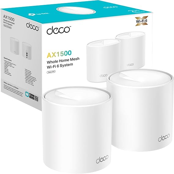TP-Link Deco X1500 (2-Pack)-System WiFi 6 Mesh, AX1500 Dual Band, 3,875 sq