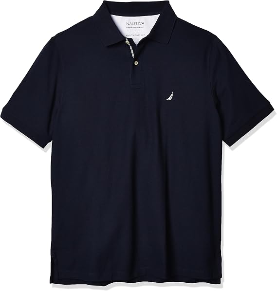 Nautica Men's Classic Fit Short Sleeve Solid Performance Deck Polo Shirt Polo Shirt