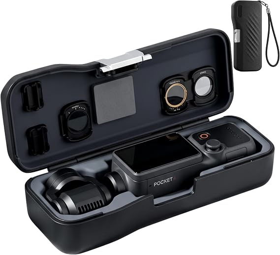 Coverzone DJI Osmo Pocket 3/4 ile Uyumlu Sert Koruyucu Taşıma Çantası Short