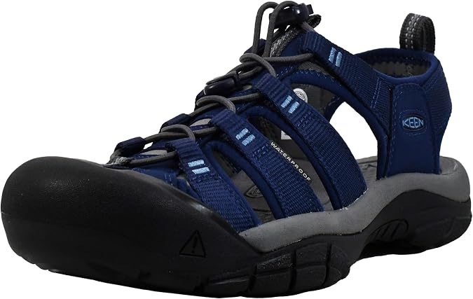 KEEN Men's Newport H2 Closed Toe Water Sandals, Naval Academy/Steel Grey, 8.5 UK