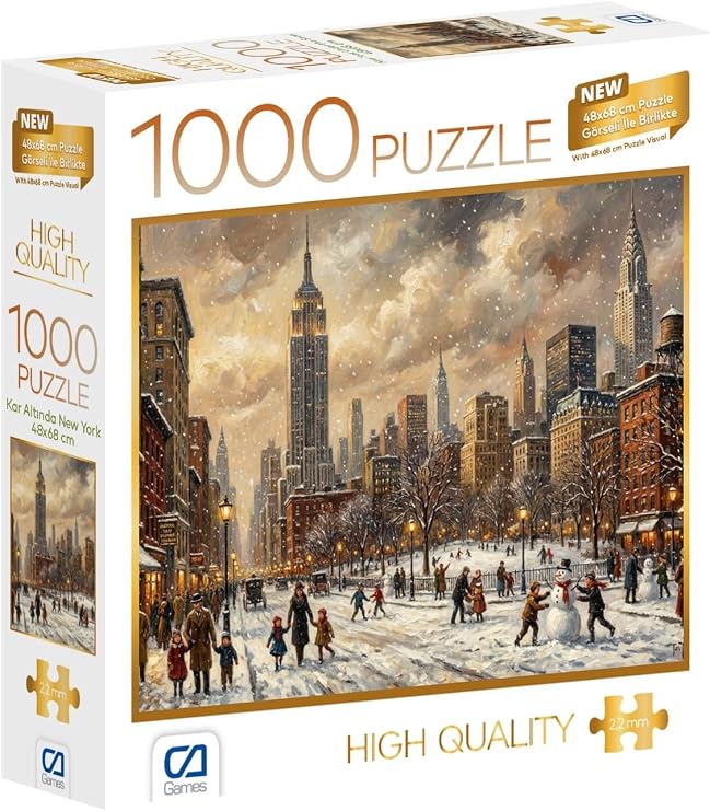 CA Games Kar Altında New York 1000 Parça 2,2mm Kalınlık 48x68cm Profesyonel Hobi Puzzle Yapboz Serisi