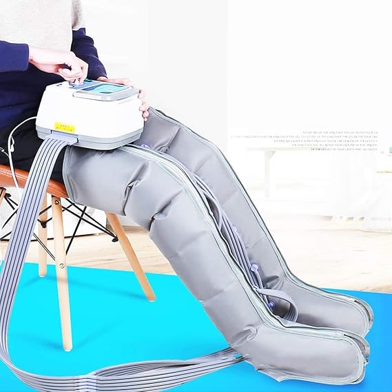 Leg Air Compression Massager, Timed and Adjustable Pressure Pneumatic Air Circulation Massager for Waist Leg Lymphedema Circulation Swelling Relax Pain Relief
