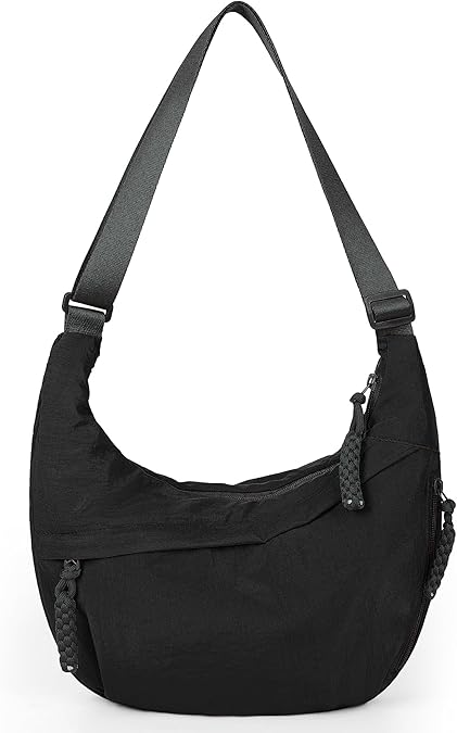 GSenhui Crescent Bag for Women - Half Moon Nylon Dumpling Sling Crossbody With Multi Pockets for Travel - Side Hobo Shoulder Bag