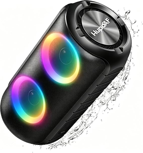 Hupoaf 20W Portable Bluetooth Speaker with Dual Drivers & Stereo Bass