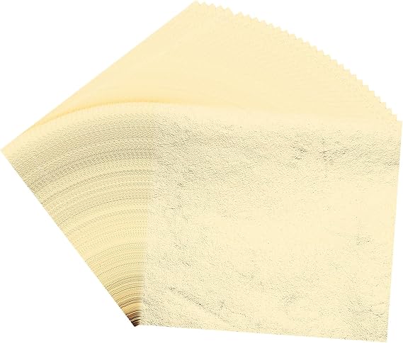 PATIKIL Gold Leaf Sheets for Art 8.5x9.5cm, 200 Pcs Gold Foil Sheet Metallic Leaf Papers for DIY Crafts Resin Furniture Nails Paintings Home Decoration, Champagne Silver