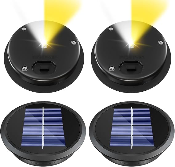4 Pack Solar Lights Replacement Top, 8.5 cm Solar Panel for Outdoor Lantern [Energy Class B]
