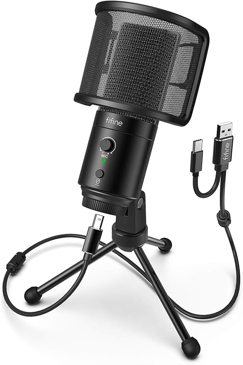 FIFINE K683A USB Desktop PC Microphone for Recording Streaming