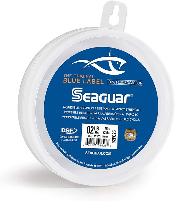 Seaguar Blue Label Tuzlu Su Balıkçılık Lider Misinası, %100 Florokarbon, Şeffaf, Çeşitli Boyutlar