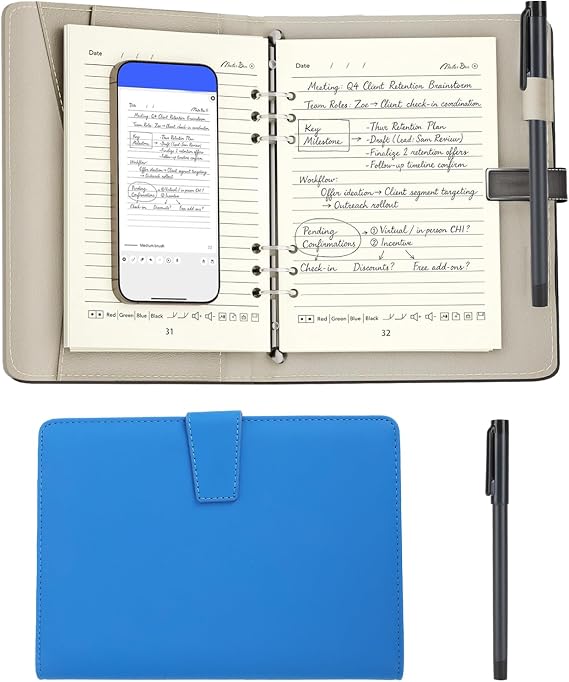 LICAEVEY Digital Smart Pen and Notebook Set, Handwriting to Text Conversion with Real Time Sync to Phone, for Note Taking, Learning, Work, and Drawing