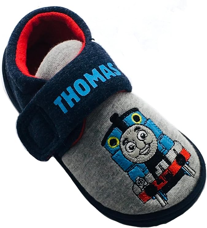 THOMAS & FRIENDS Boys Thomas the Tank Engine Slippers, Grey, Size 4-10