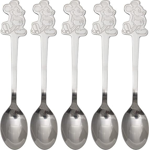 Yaxel 13015 Disney Spoons, Set of 5 5.5 inches 14 cm, Dishwasher Safe, Made in Japan,  in a Gift Box, Gift Present, Mickey, Adults, Disney