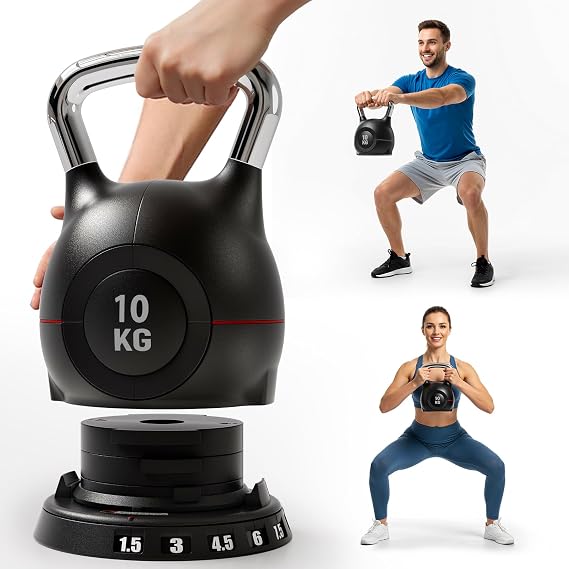 LIFERUN Kettlebell Verstellbare 1.5-10 kg Kugelhantel für Home Gym