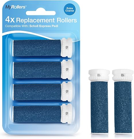 4 x Scholl Express Pedi Compatible Refill Extra Coarse Replacement Rollers