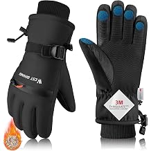 3M Thinsulate Ski Gloves for Men Women Waterproof Thermal Winter Glove Adult Unisex Snow Gloves for Skiing Snowboarding, Snowmobiling, Winter Hiking Outdoor Walking