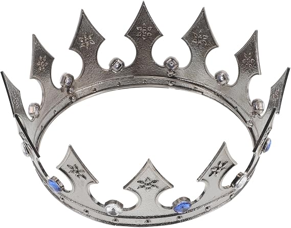 Black Metal King Crown for Men, European Regal Style Headpiece Sparkling Brilliantly, Versatile Accessory for Stage Plays and Parties