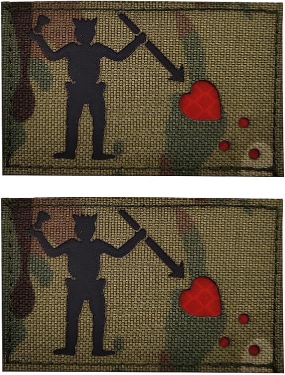 2 PCS AliPlus Blackbeard Edward Patches Pirate Flag Patches IR Reflective Patch Laser Cut Tactical Morale Patch Hook and Loop(3.15 * 2 in CP)