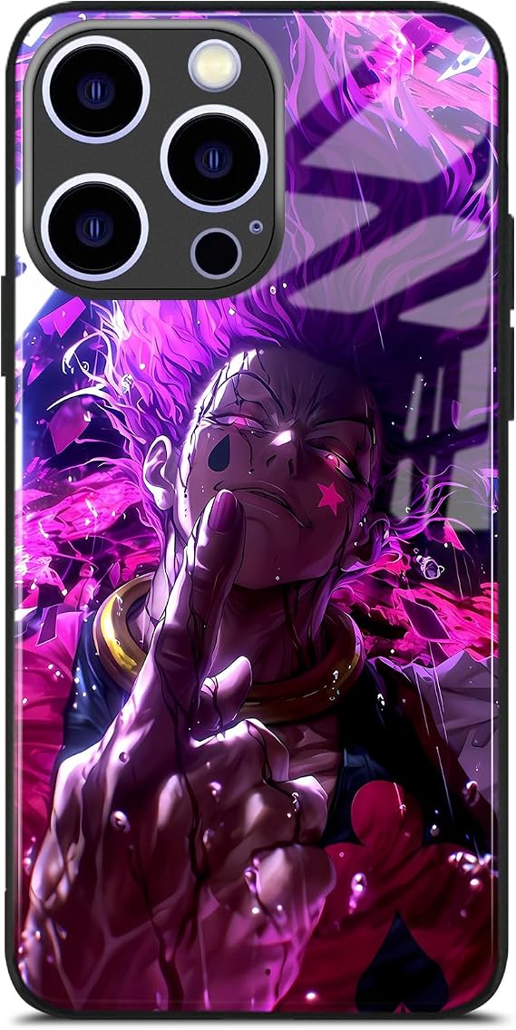 アニメ マンガ 美的 光沢 スマホケース iPhone 15 Pro Max用 ガラスシェル