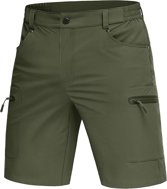 MAGCOMSEN Men's Quick Dry Cargo Shorts Elasticated Waist Work Shorts