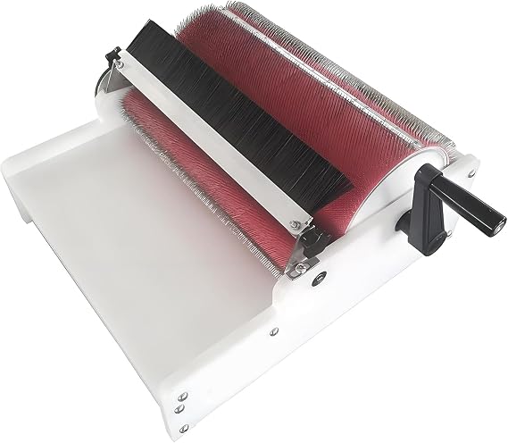 Wool Carding Machine - Heavy Duty Belt Drive Carder Kit, 20cm Roller Diameter, 4cm Feed Diameter, DIY Felt Making Tool for Handcrafting & Textile Projects~/