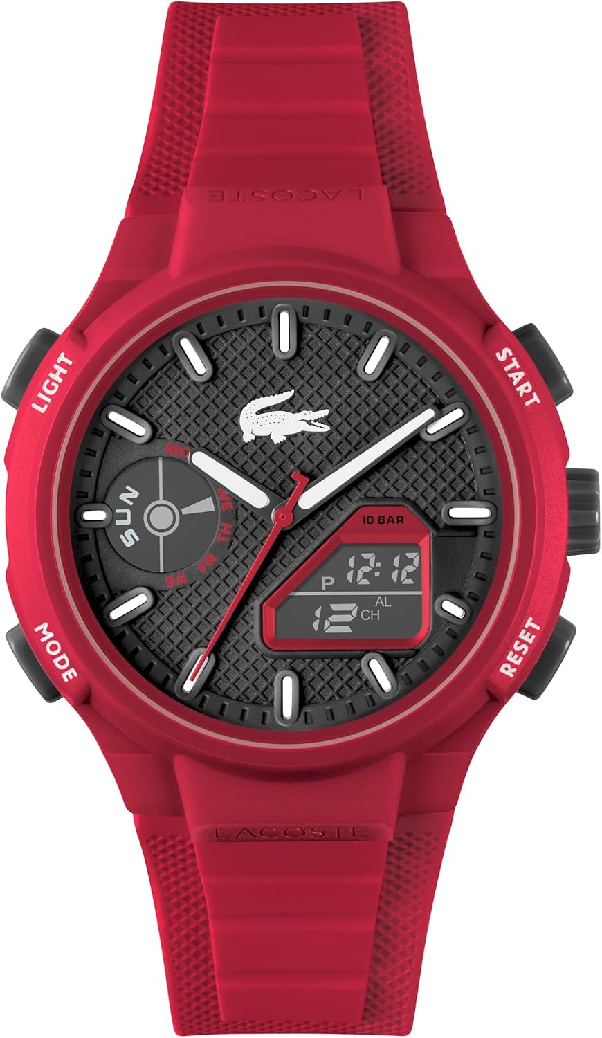 Lacoste Analog-Digital Multifunction Quartz Watch LC33 Collection with Silicone Bracelet - Available for him and for her