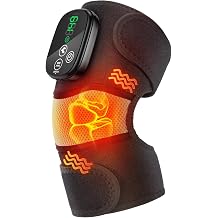 Heating Vibration Knee Support ,Cordless Knee Massager Brace, Multifunctional Heated Massage Brace for Knee Shoulder Elbow, 5000mAh Battery, 6 Heating and Timer Modes, 3 Intensity Levels (1Pack)