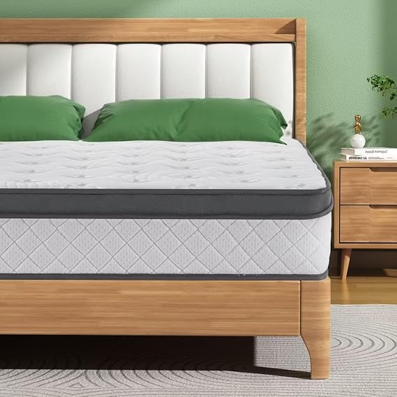 4FT6 Double Mattresses - 9 inch deep Memory Foam & Pocket Sprung Mattress, Orthopedic Mattress Double for Pressure & Back Pain Relief, Medium Firm