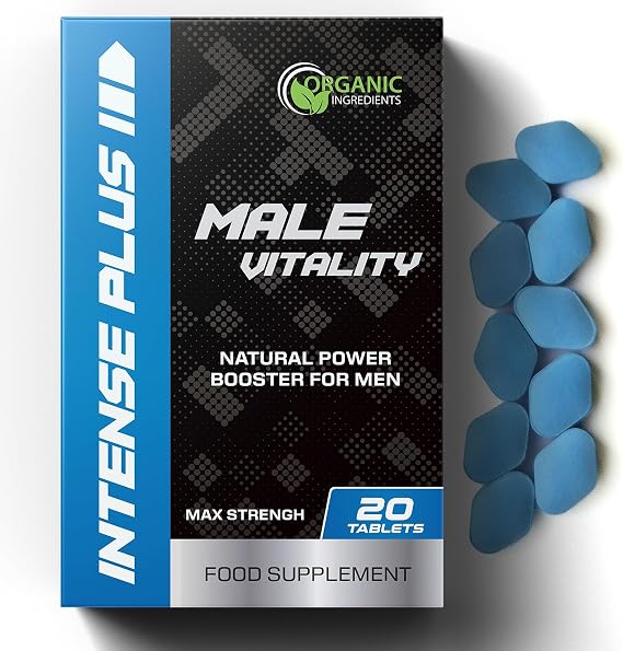 Intense Plus 20 Tablets for Men – Extra Strong, Fast-Acting Energy and Stamina Pills – for Enhanced Performance with Ginseng and Herbal Extracts – Made in The UK