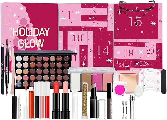Makeup Christmas Countdown Calendar - 24 Days Advent Set 2025, Christmas Calendar Advent Makeup Set for Teen Girls, Holiday, New Year, Wedding, Dating, Office, School, Shopping, Travel