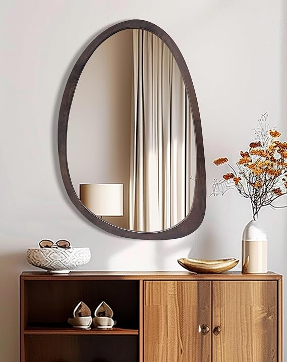 Irregular Wall Mirror Asymmetrical Entryway : Decorative Asymmetric Black Mirror 50 x 70cm Unique Vanity Shaped Dressing Vanity Mirrors for Living Room, Bathroom, Bedroom, Hallway Wall Art Decor