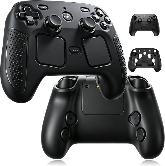 2026 Steam Controller 2 アクセサリー用保護ケース ソフトシリコンカバー 快適なグリップ ブラックシェルスキン 人間工学に基づいたデザイン ぴったりフィット 滑り止め 耐衝撃ケースカバー 完全保護