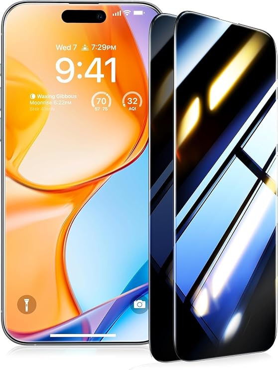 TORRAS for iPhone 17 Pro Max Screen Protector UNBREAK TOP 9H Privacy Glass