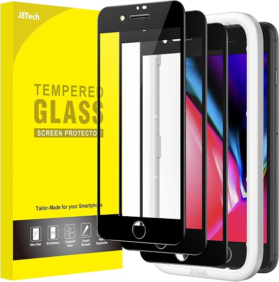 JETech Full-Coverage Screen Protector for iPhone 8 Plus/7 Plus, 3-Pack