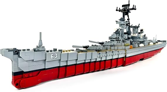 General Jim's ミリタリーブリック組み立てセット - 第二次世界大戦 USS ミズーリ戦艦モデル ビルディングブロック 歴史、軍事愛好家、ティーン、大人のビルダー向け