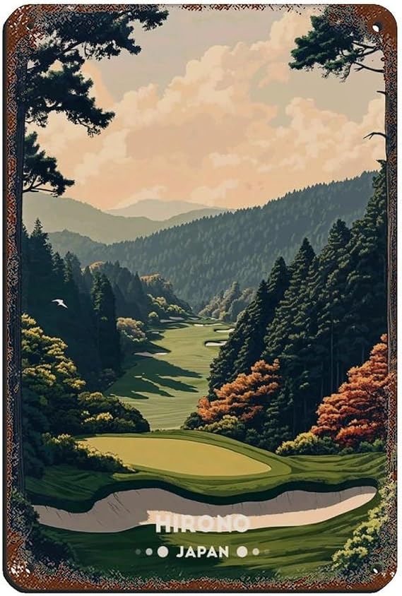 Hirono Golf Club Retro Poster Metal Tin Sign Chic Art Retro Iron Painting Bar People Cave Cafe Family Garage Poster Wall Decoration 8x12inch(20x30cm)