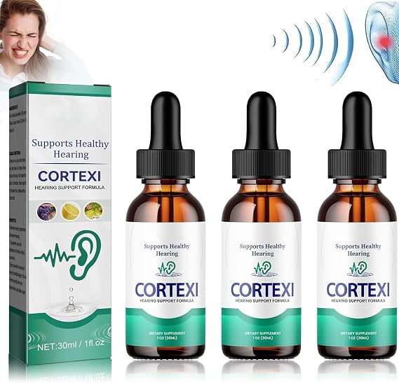 Cortexi Ear Drops - Cortexi Hearing Support Drops, Tinnitus Relief Drops, Natural Ear Drops for Tinnitus, Helps with Eardrum Health, Promotes Auditory Clarity(3Pcs)